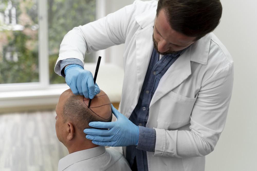 Hair transplant clinic SEO optimization illustration